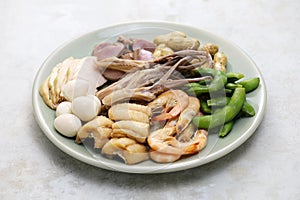 Traditional Shanghai summer cuisine. the meat and vegetables were soaked in aged Chinese wine lees brine.