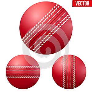 Traditional shiny red cricket ball