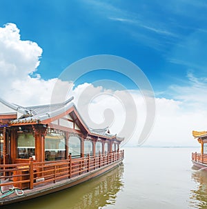 Traditional ship at the Xihu (West lake), Hangzhou
