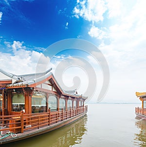 Traditional ship at the Xihu (West lake), Hangzhou