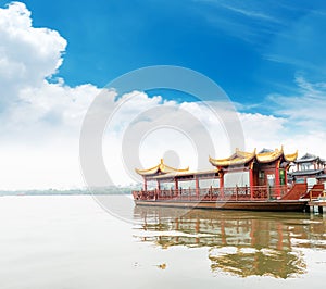 Traditional ship at the Xihu (West lake), Hangzhou