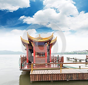 Traditional ship at the Xihu (West lake), Hangzhou