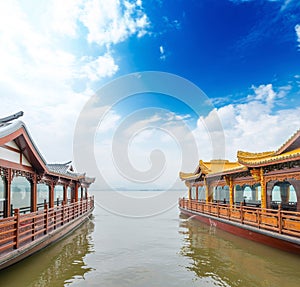 Traditional ship at the Xihu (West lake), Hangzhou