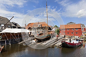 Traditional shipyard in the harbor of Spakenburg