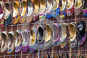 Traditional shoes at Mutrah Souq, Muscat, Oman photo