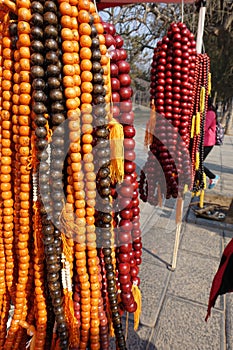 Traditional shop Buddha beads necklace at Shaolin Temple
