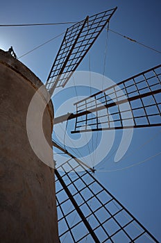 Traditional Sicilian Salt Production Windmill