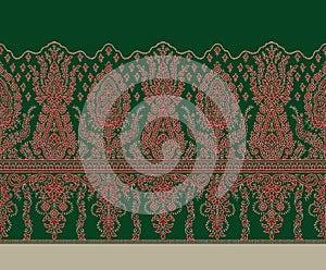 Traditional silk design border pattern background