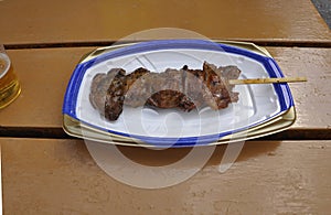 Traditional Skewers dish on Food stalls place from Kegon Falls in Nikko National Park Japan