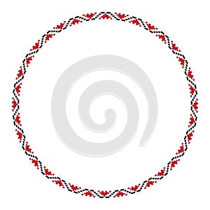 Traditional Slavic round embroidery