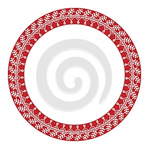 Traditional Slavic round embroidery