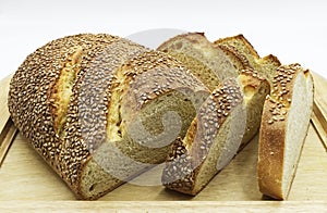 Traditional slice of Sicilian bread with sesame