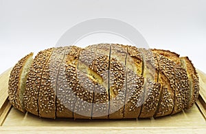 Traditional slice of Sicilian bread with sesame