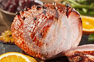 Traditional Sliced Honey Glazed Ham photo