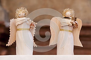 Traditional slovak corn leaves angels