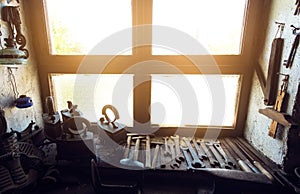 Traditional smithy workshop interior