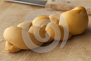 Traditional smoked Slovak cheese