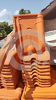 Traditional sokka rooftile from central java