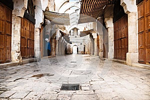 Traditional Souks street with roof in Tripoli, Lebanon photo