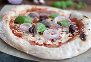 Traditional sourdough pizza