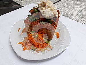 A traditional South African meal famously known as a Bunny Chow photo