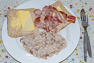 Traditional South African samp and beans photo