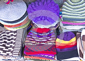 Traditional souvenirs at the market in La Paz, Bolivia.