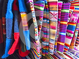 Traditional souvenirs at the market in La Paz, Bolivia.