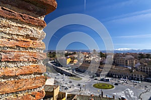 Traditional Spanish architecture in the old town of Segovia, Spain