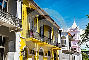 Spanish colonial house in Casco Viejo, Panama City photo