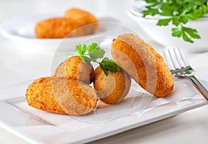 Traditional Spanish croquettes or croquetas