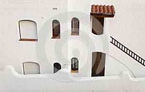 Traditional Spanish mediterranean building in Roc de Sant Gaieta.