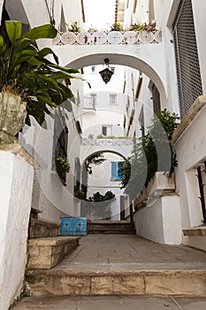 Traditional Spanish street in Roc de Sant Gaieta.