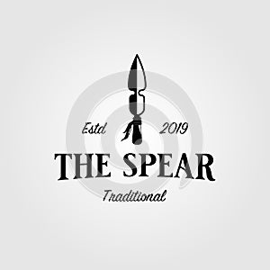 Traditional spear head arrow vintage logo design illustration