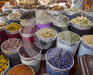 Traditional spice market in Asia.