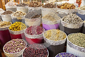 Traditional spice market Dubai souk