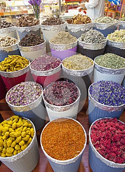 Traditional spice market in United Arab Emirates, Dubai