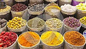 Traditional spice market in United Arab Emirates, Dubai