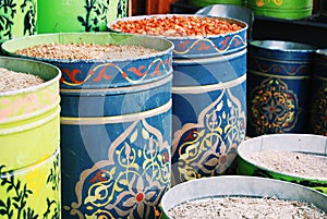 Traditional spice stall in the market