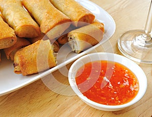 Traditional Spring rolls food