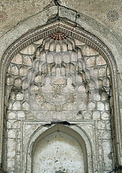 Traditional stalactite decoration of a mosque ceiling, Uzbekistan