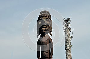 Traditional statue on Maluku islands, Indonesia photo