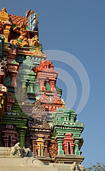 Traditional statues of gods and goddesses in the Hindu temple