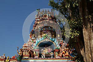 Traditional statues of gods and goddesses in the Hindu temple