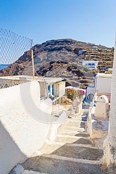 Traditional steps in Manolas village Therasia island Cyclades Greece