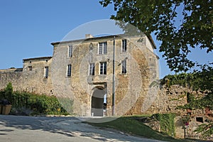 Traditional stone buildings inside the citadel of Blaye, Gironde department in Nouvelle- Aquitaine in southwestern France