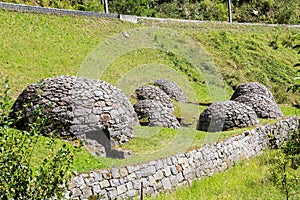 Traditional stone cave celler Crotti in Brusio, Switzerland