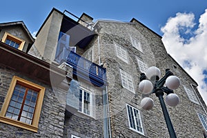 Traditional stone house near breakneck steps in Old Quebec City