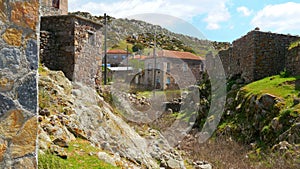 traditional stone houses old turkish villages around Assos, Canakkale, Turkey