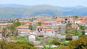 traditional stone houses old turkish villages around Assos, Canakkale, Turkey